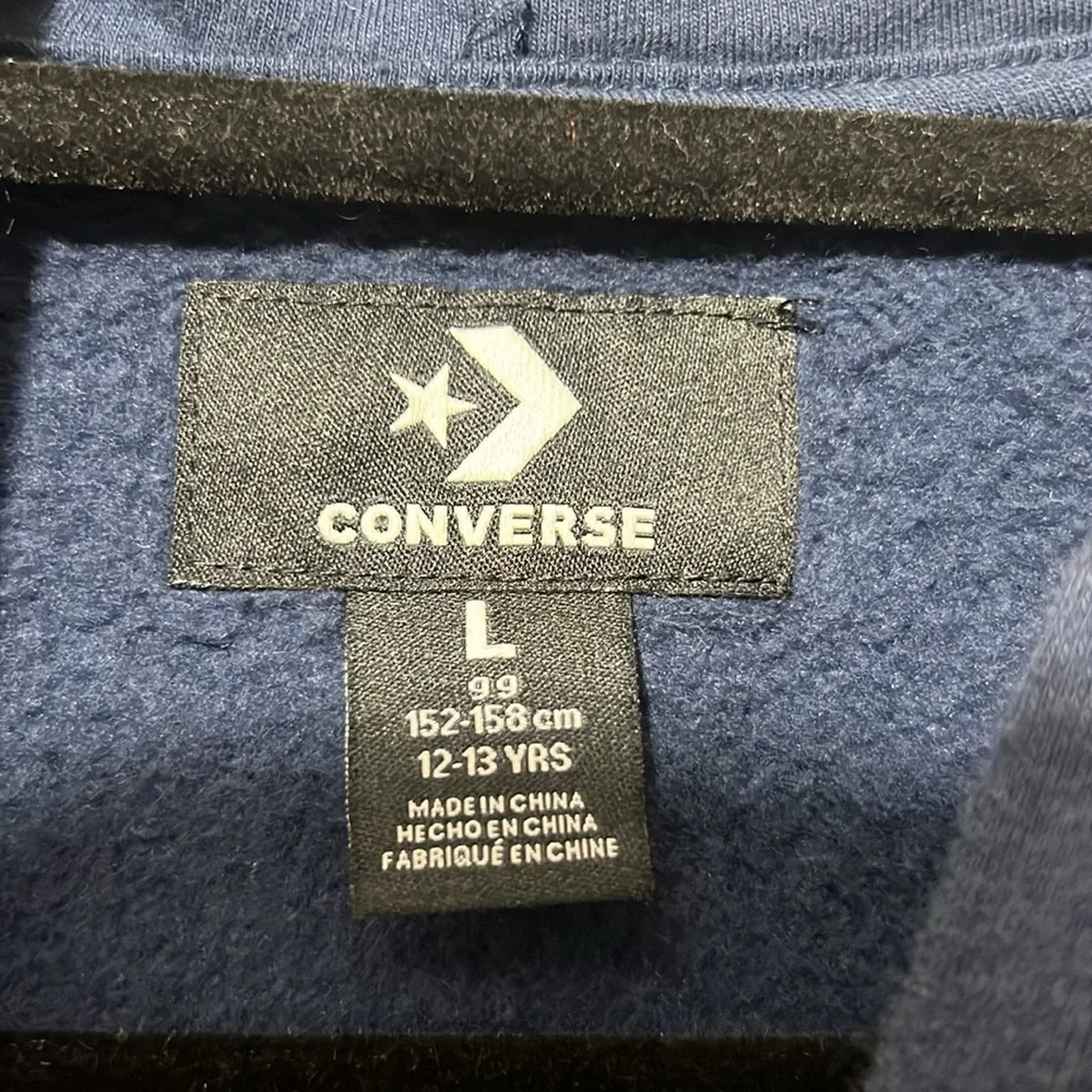 Converse all star Chuck Taylor blue pullover hoodie Youth size L 12-13 YRS